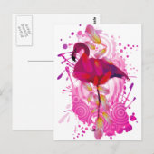 Carte Postale Flamant rose (Devant / Derrière)
