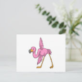 Carte Postale Flamant rose à Yoga Exercice d'étirement (Debout devant)