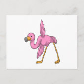 Carte Postale Flamant rose à Yoga Exercice d'étirement (Devant)