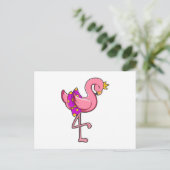 Carte Postale Flamant rose avec couronne et jupe (Debout devant)