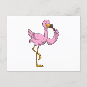 Carte Postale Flamant rose avec Lipstick