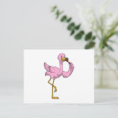 Carte Postale Flamant rose avec Lipstick (Debout devant)