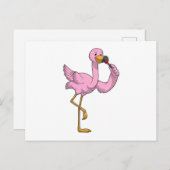 Carte Postale Flamant rose avec Lipstick (Devant / Derrière)