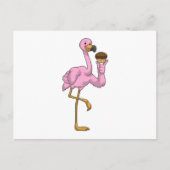 Carte Postale Flamant rose avec muffin (Devant)