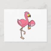 Carte Postale Flamant rose avec purge (Devant)