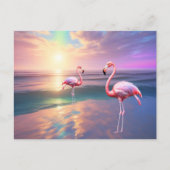 Carte Postale Flamant rose Beach (Devant)