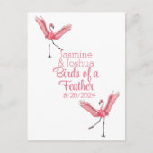 Carte Postale Flamant rose Beach Mariage Oiseaux d'une plume (Devant)