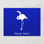 Carte Postale Flamant rose bleu (Devant)