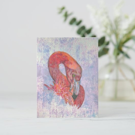 Carte Postale Flamant rose cinglant (Debout devant)