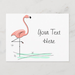 Carte postale Flamant rose côté océan