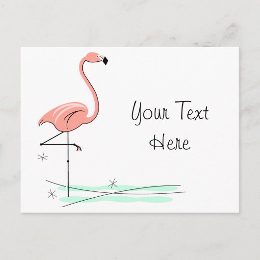 Carte postale Flamant rose côté océan (Devant)