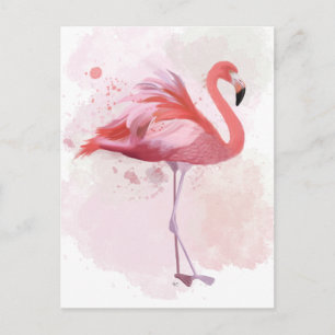Carte Postale Flamant rose de bouffée