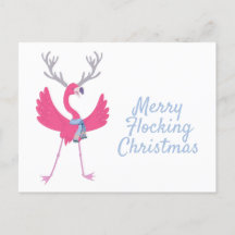 Flamant rose de Noël amusant Salutation