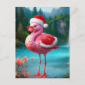 Carte Postale Flamant rose de Noël Comme Père Noël-47475 (Devant)