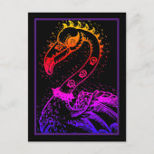 CARTE POSTALE FLAMANT ROSE DE ROCKER GOTH PUNK, HAULEURS, CHEVEU (Devant)