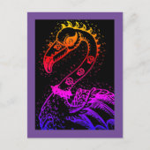 CARTE POSTALE FLAMANT ROSE DE ROCKER GOTH PUNK, HAULEURS, CHEVEU (Devant)