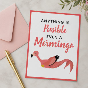 Carte Postale Flamant rose de sirène rose mignon Inspiration