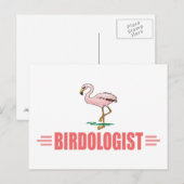 Carte Postale Flamant rose drôle (Devant / Derrière)