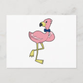 Carte Postale Flamant rose en gentleman avec cravate (Devant)