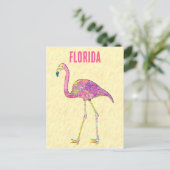 Carte Postale Flamant rose en mosaïque lunaire (Debout devant)