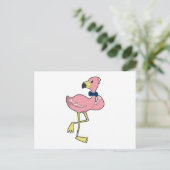 Carte Postale Flamant rose en tant que Gentleman avec Cravate (Debout devant)