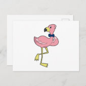 Carte Postale Flamant rose en tant que Gentleman avec Cravate (Devant / Derrière)