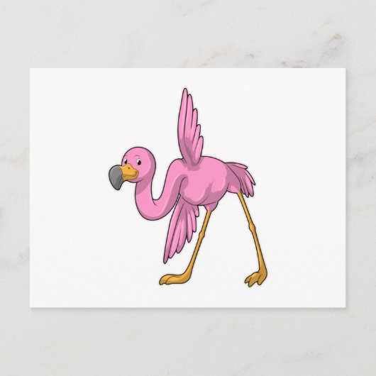 Carte Postale Flamant rose faisant des étirements de yoga (Devant)