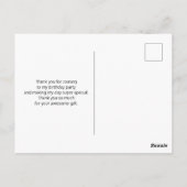 Carte Postale Flamant Rose Fantaisiste & Motif de l'Ananas Merci (Dos)