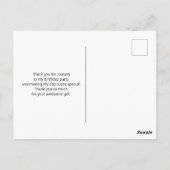 Carte Postale Flamant Rose Fantaisiste & Motif de l'Ananas Merci (Dos)