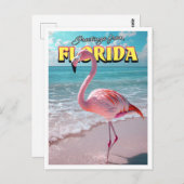 Carte postale Flamant rose Florida (Devant / Derrière)