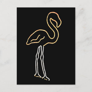 Carte Postale Flamant rose fluorescent