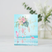 Carte Postale Flamant rose Jewel Beach Merci Floral (Debout devant)