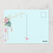 Carte Postale Flamant rose Jewel Beach Merci Floral (Dos)