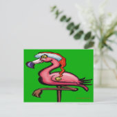 Carte Postale Flamant rose Noël (Debout devant)