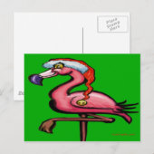 Carte Postale Flamant rose Noël (Devant / Derrière)