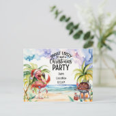 Carte Postale Flamant rose Noël à la fête de juillet (Debout devant)