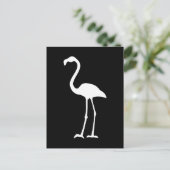 Carte Postale Flamant rose noir et blanc (Debout devant)