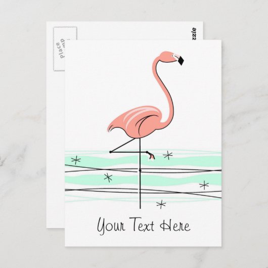 Carte postale Flamant rose Ocean (Devant / Derrière)