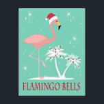 CARTE POSTALE FLAMANT ROSE RETRO NOËL VINTAGE MODERNE<br><div class="desc">FLAMANT ROSE RETRO NOËL VINTAGE MODERNE Designs par Heather Myers</div>