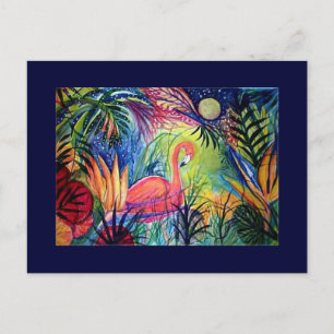 Carte Postale Flamant rose rose