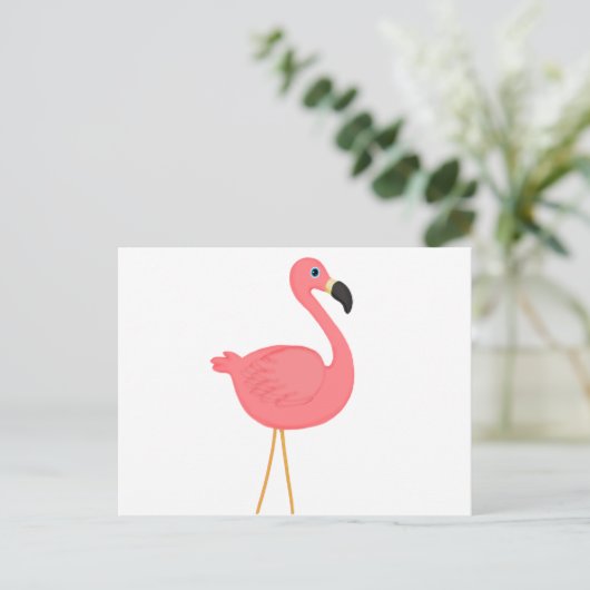 Carte Postale Flamant rose rose (Debout devant)