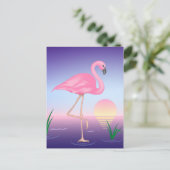 Carte Postale Flamant rose rose (Debout devant)