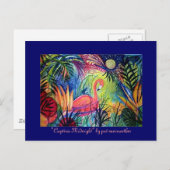 Carte Postale Flamant rose rose (Devant / Derrière)