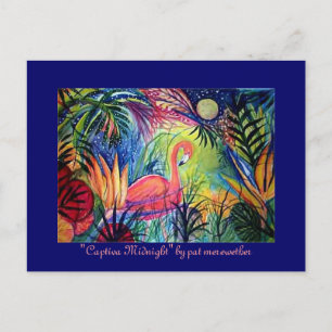 Carte Postale Flamant rose rose