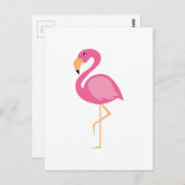 Carte Postale Flamant rose rose (Devant / Derrière)