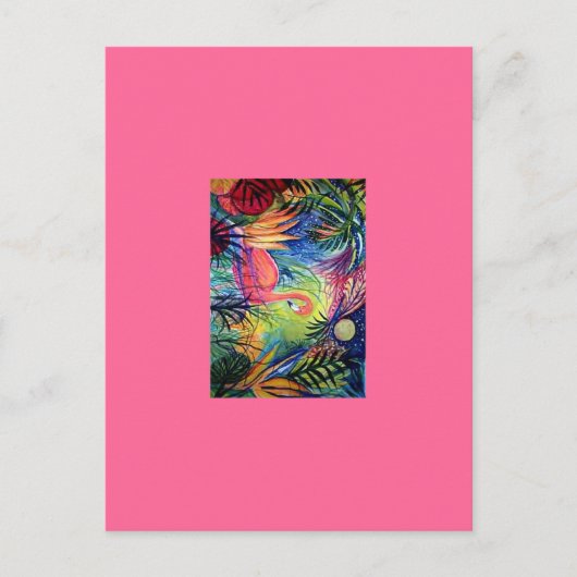 Carte Postale Flamant rose rose (Devant)