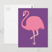 Carte postale Flamant rose rose (Devant / Derrière)