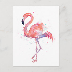 Carte postale Flamant rose rose