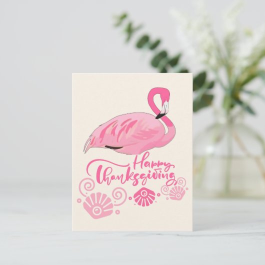 Carte Postale Flamant rose rose Côtier Salutation (Debout devant)