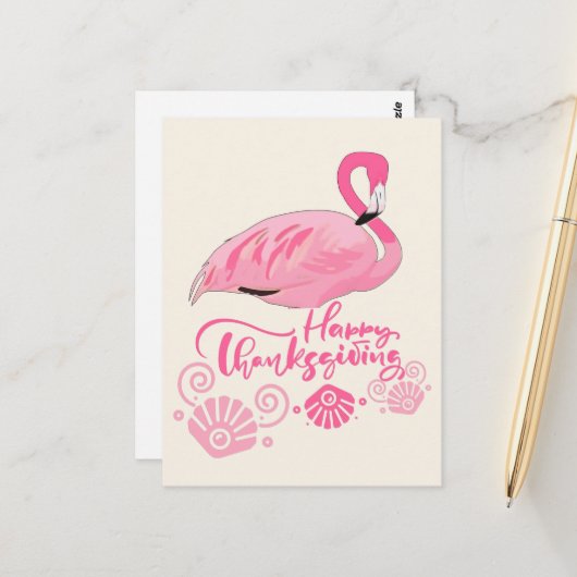 Carte Postale Flamant rose rose Côtier Salutation (Devant/Arrière en situation)